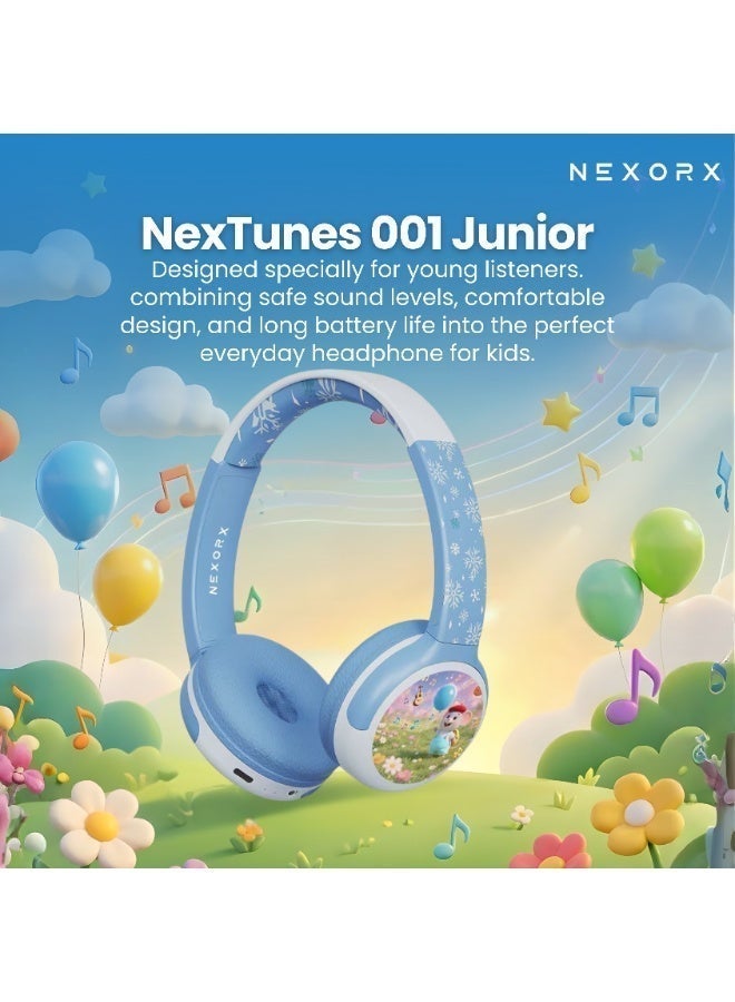 NEXORX NexTunes 001 Junior Kids Headphones – Bluetooth 5.3, 8 Hours Playtime, Built-in Mic, Safe 85dB Volume Limit, Comfortable & Lightweight for Ages 3+ - Image 2